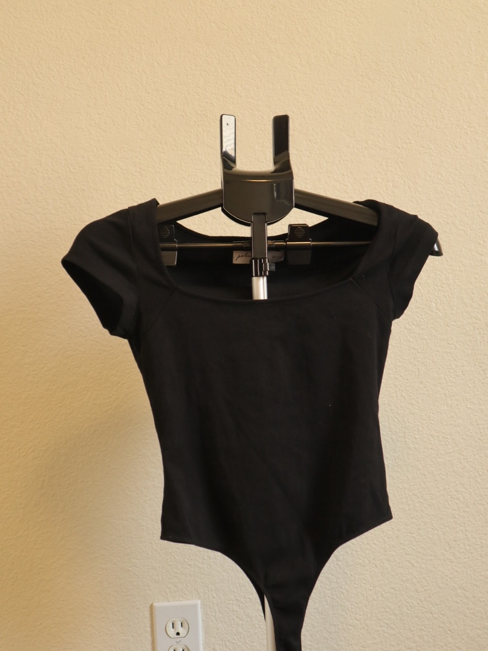 Petal & Pup Black Short-Sleeve Scoop Neck Bodysuit